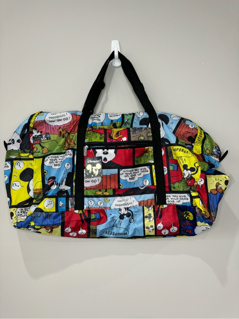 Disneyland NWT Paris Mickey Retro Comic-Print Travel Duffle Bag - Multicolor